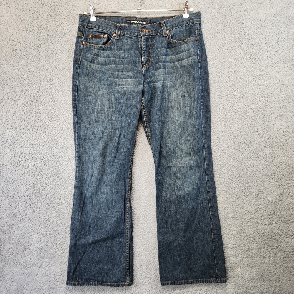 DKNY Bootcut Jeans Womens Size 14R (Fits 35x31) Medium Wash Mid Rise 100% Cotton